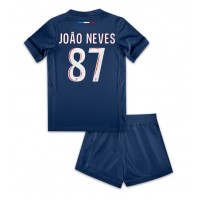 Billiga Paris Saint-Germain Joao Neves #87 Barnkläder Hemma fotbollskläder till baby 2024-25 Kortärmad (+ Korta byxor)